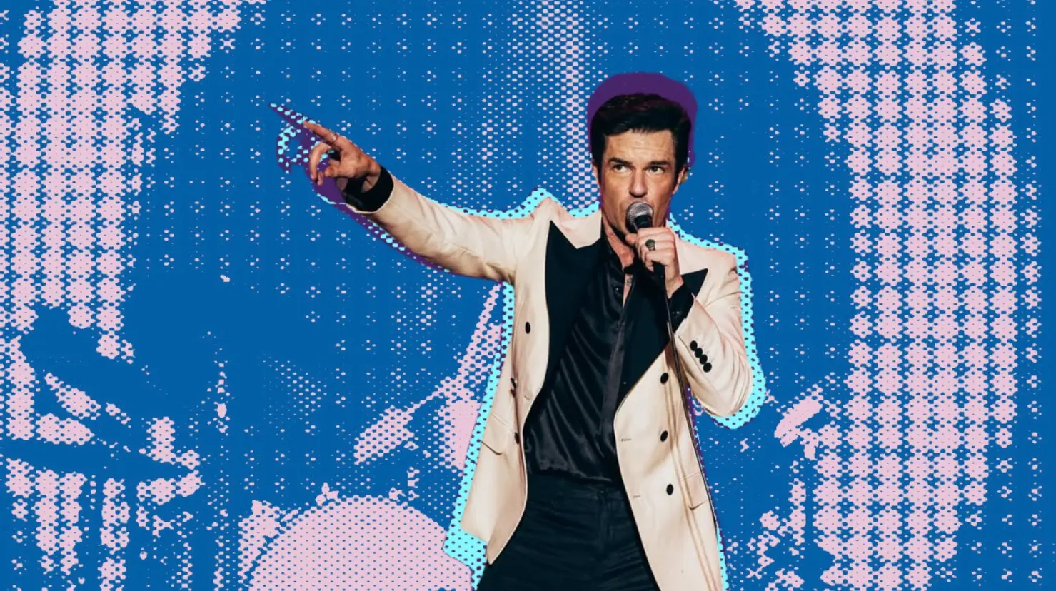 A pesar del retraso Brandon Flowers ofreció un espectáculo que lo hidrocálidos jamas olvidaran. FOTO: CANVA/IG: @fnsm_oficial