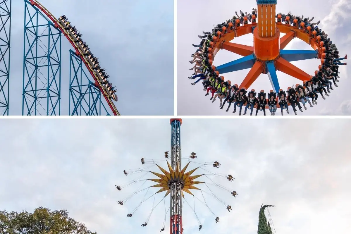 Juegos mecánicos de Six Flags en CDMX. Foto: Facebook Six Flags México l Canva