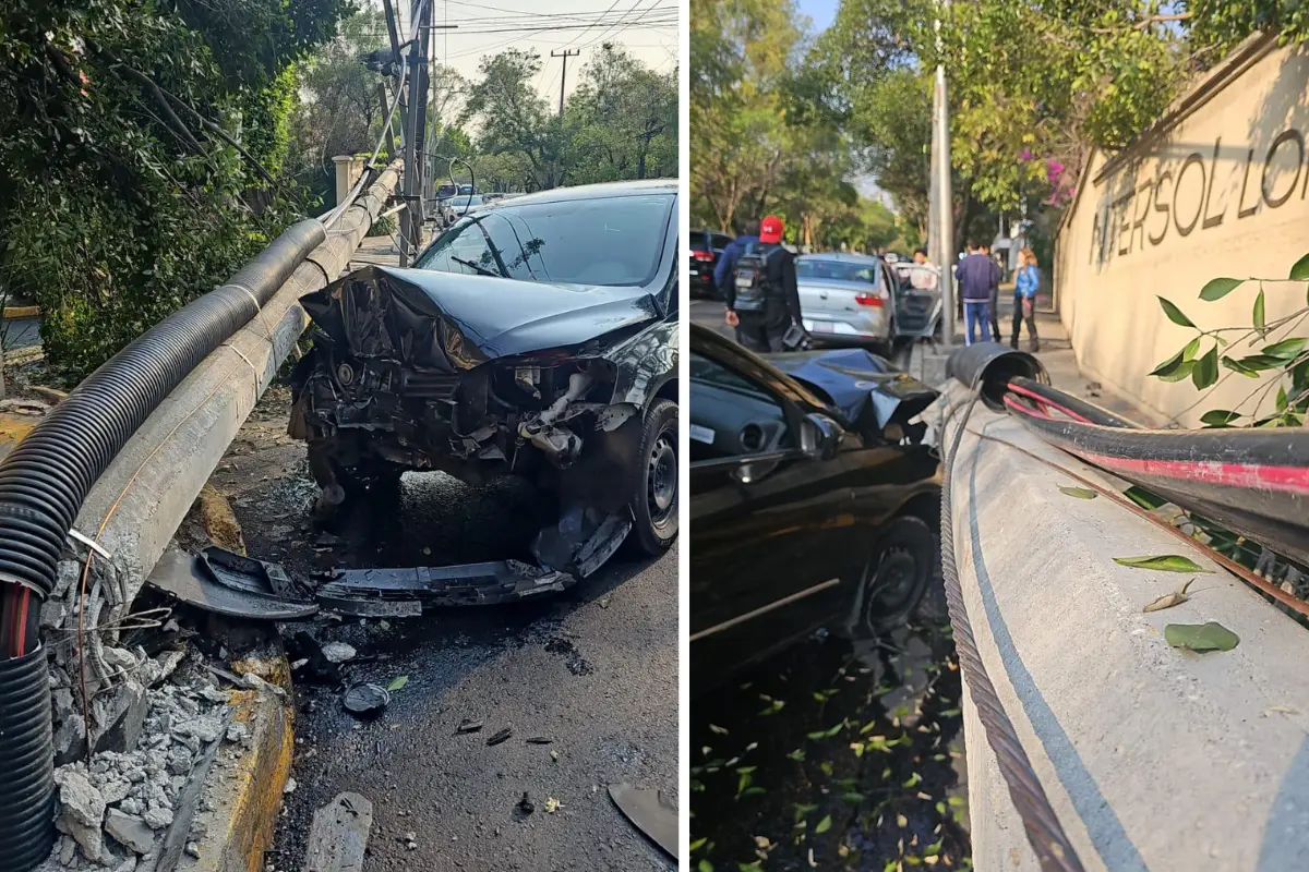 Así quedó automóvil luego de choque en la Miguel Hidalgo. Foto: Ramón Ramírez