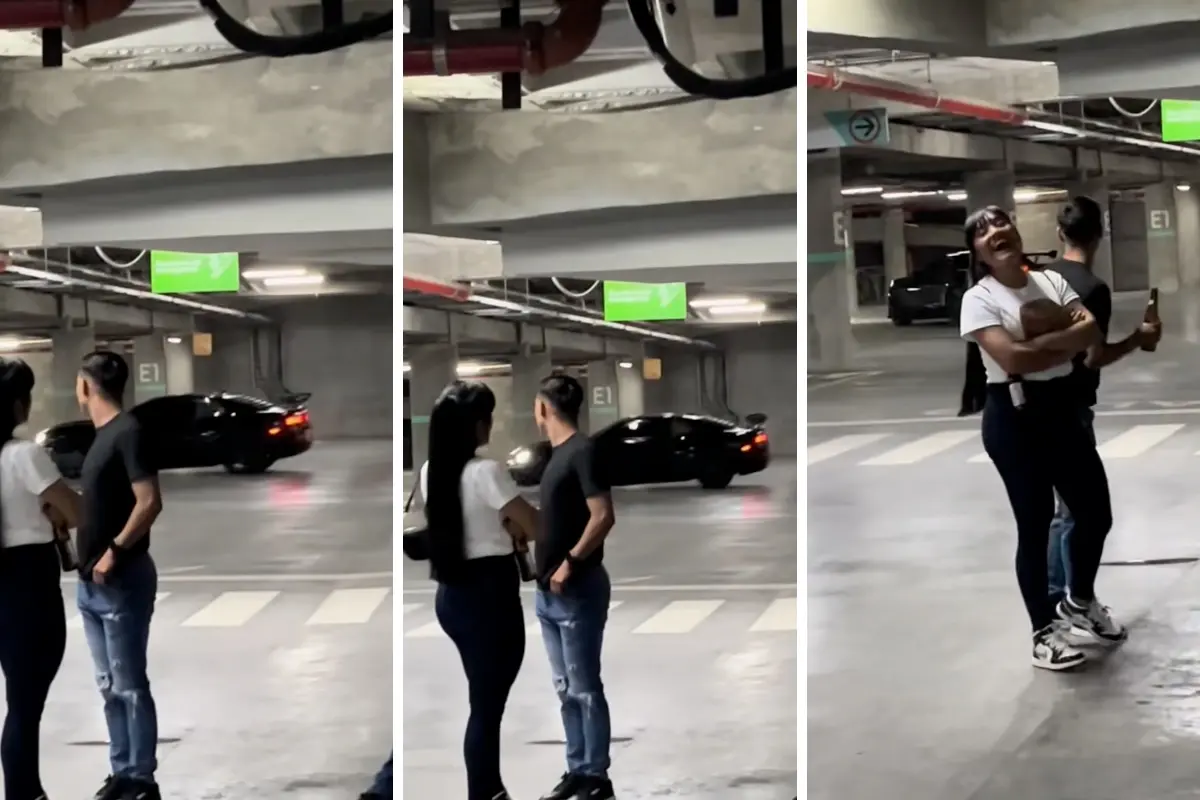 Capturas de video de vehículo que choca contra muro. Foto: TikTok: @._a154