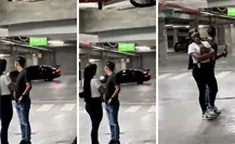 Conductor intenta truco de manejo y choca en estacionamiento de Monterrey I VIDEO