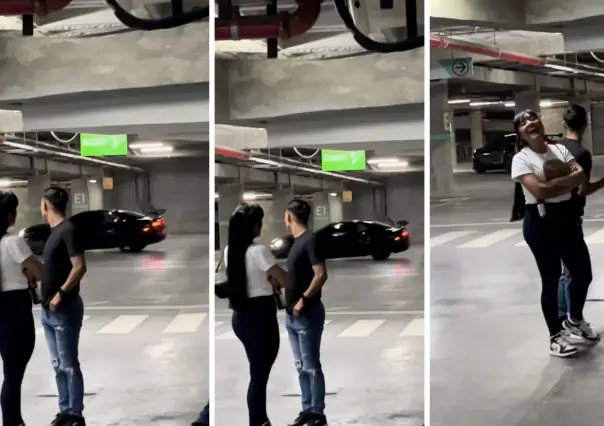 Conductor intenta truco de manejo y choca en estacionamiento de Monterrey I VIDEO