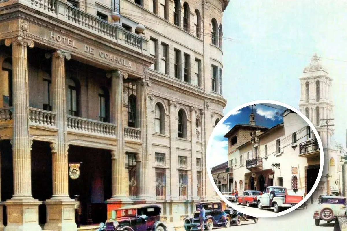 Conoce los hoteles más antiguos de Saltillo / Foto: Archivo Municipal de Saltillo | Saltillo del recuerdo | Canva