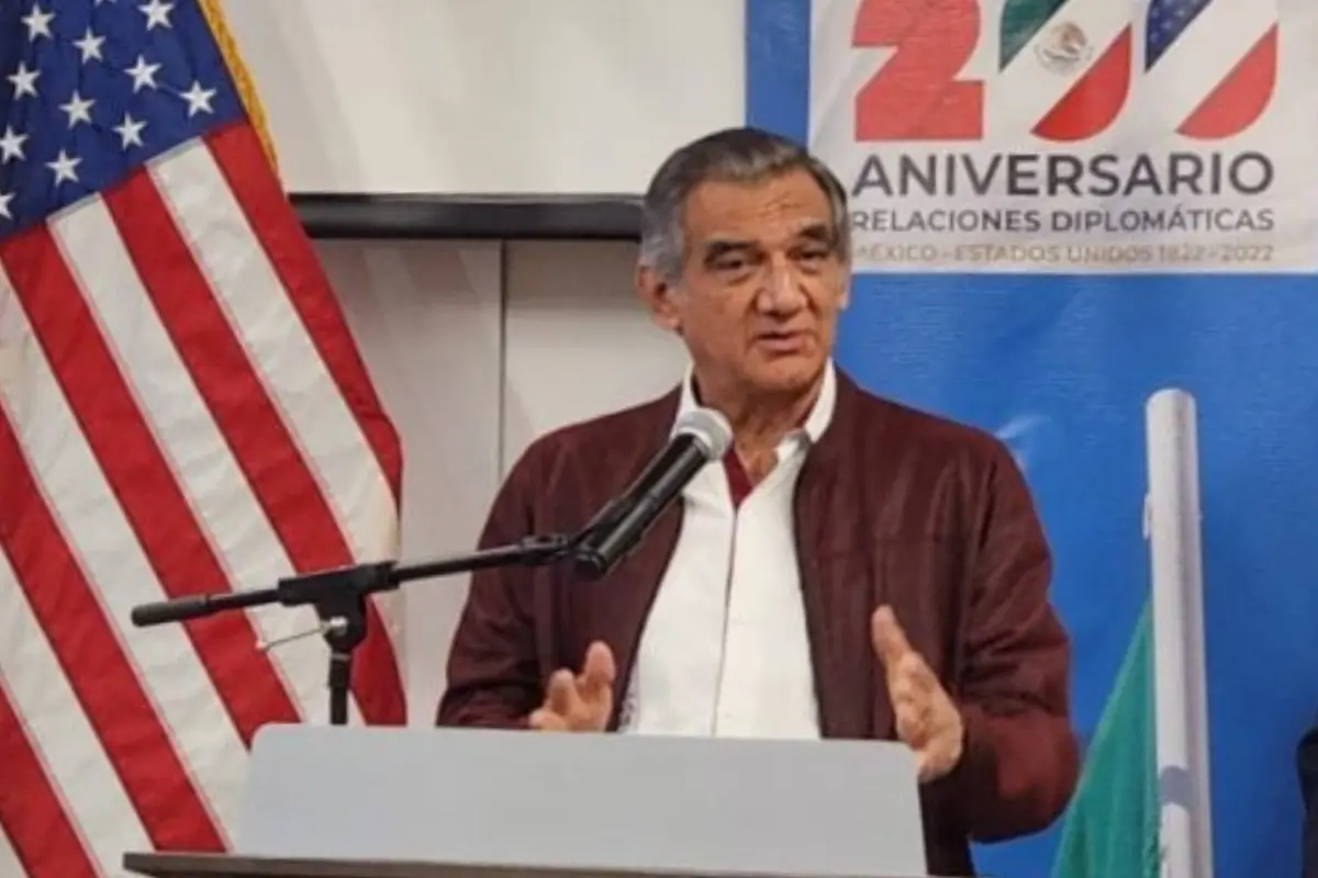 Américo Villarreal Anaya durante el evento conmemorativo de los 200 años de las relaciones diplomáticas entre Estados Unidos y México. Foto: Gobierno de Tamaulipas