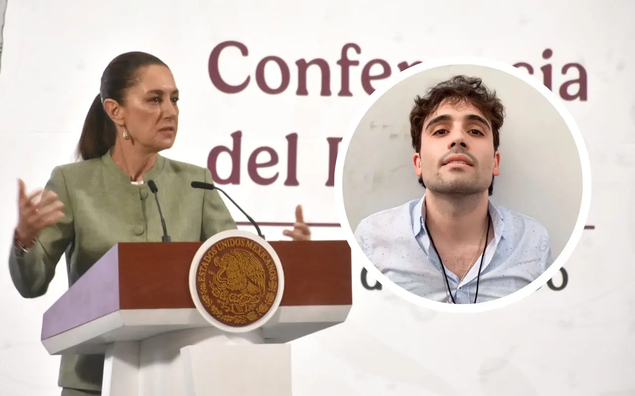 Claudia Sheinbaum y Ovidio Guzmán. Foto: Enrique Pérez Huerta / X (@elalbertomedina)