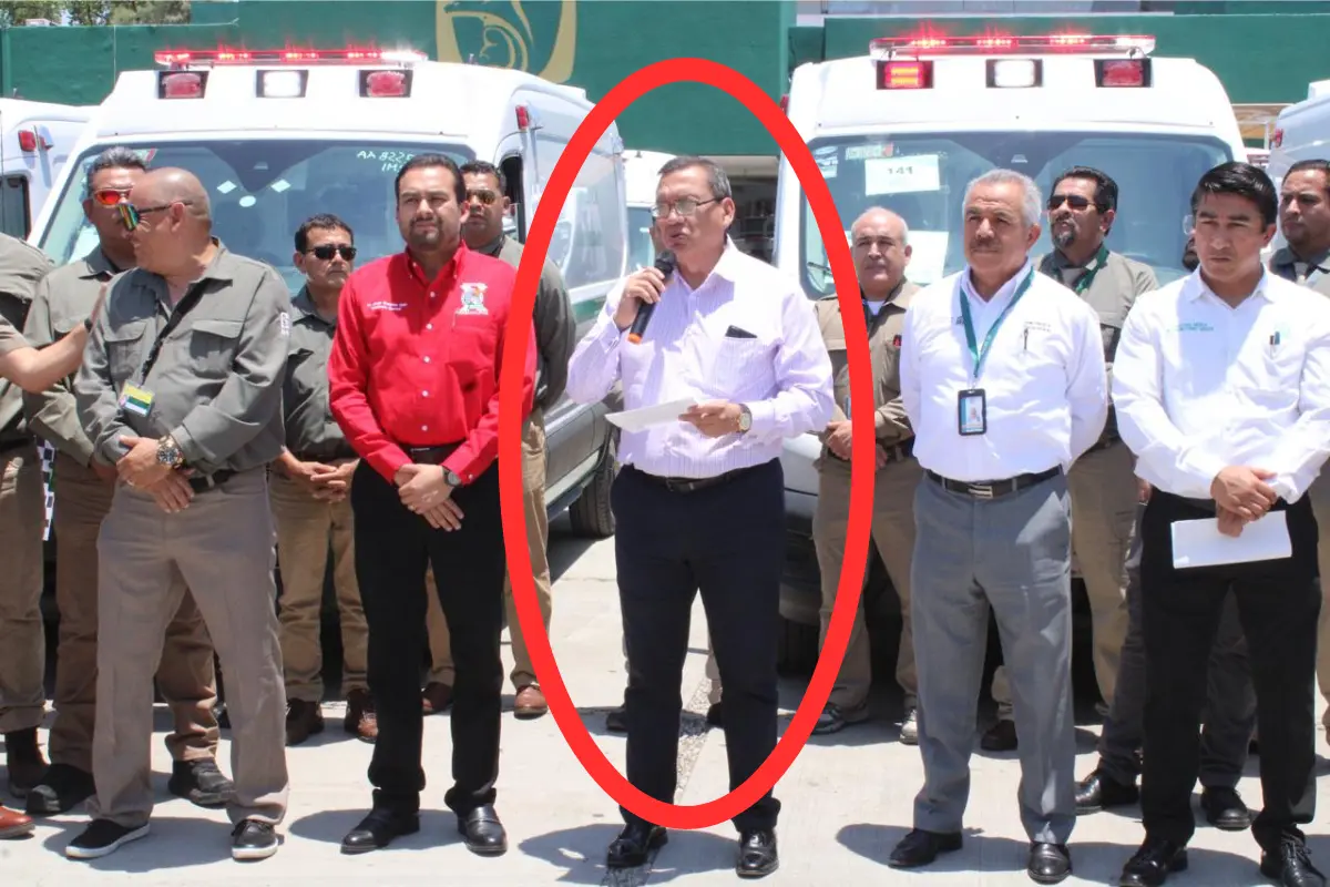 José Luis Aranza Aguilar durante la entrega de patrullas al IMSS Tamaulipas. Foto: Ramón Sánchez