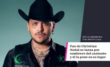 Fan de Christian Nodal se lanza por sombrero del cantante y él la pone en su lugar