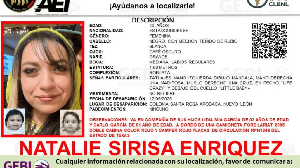Desaparece mujer estadounidense con sus dos bebés en Apodaca