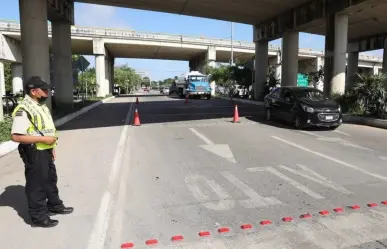 Cierre nocturno en tramo del Anillo Periférico de Mérida por trabajos de conservación