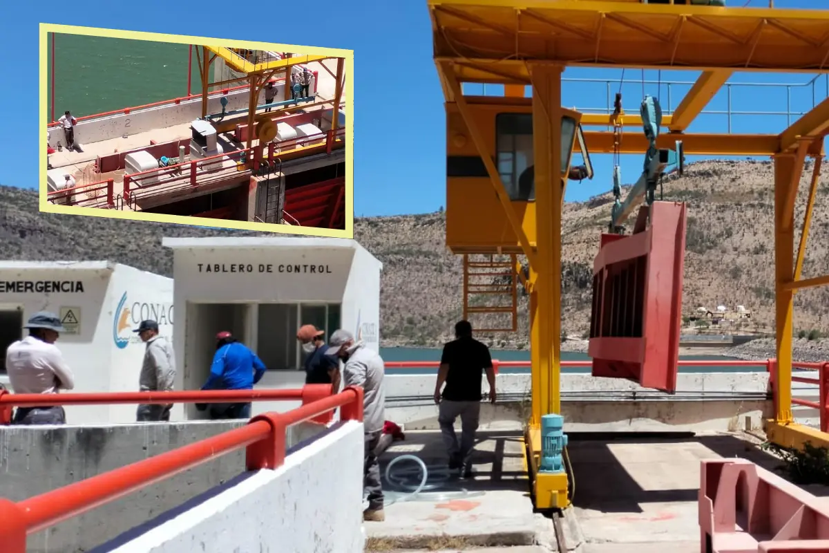 Se realizaron pruebas de izaje de la Presa Guadalupe Victoria. Foto: Conagua.