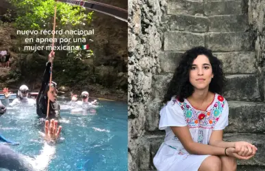 Joven mexicana rompe récord al descender 86 metros en un cenote