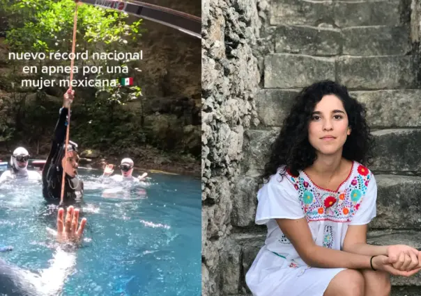 Joven mexicana rompe récord al descender 86 metros en un cenote