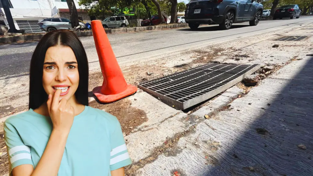 Vecinos de la colonia Alemán temen accidentes por alcantarilla en mal estado