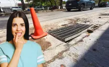 Vecinos de la colonia Alemán temen accidentes por alcantarilla en mal estado