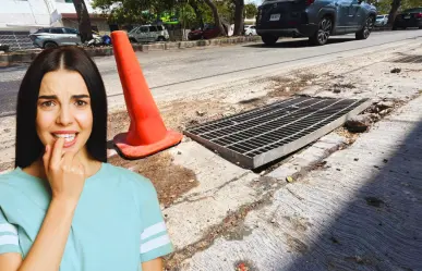 Vecinos de la colonia Alemán temen accidentes por alcantarilla en mal estado