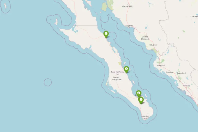 Mapa con puntos donde existen leyendas de duendes. Foto: IA
