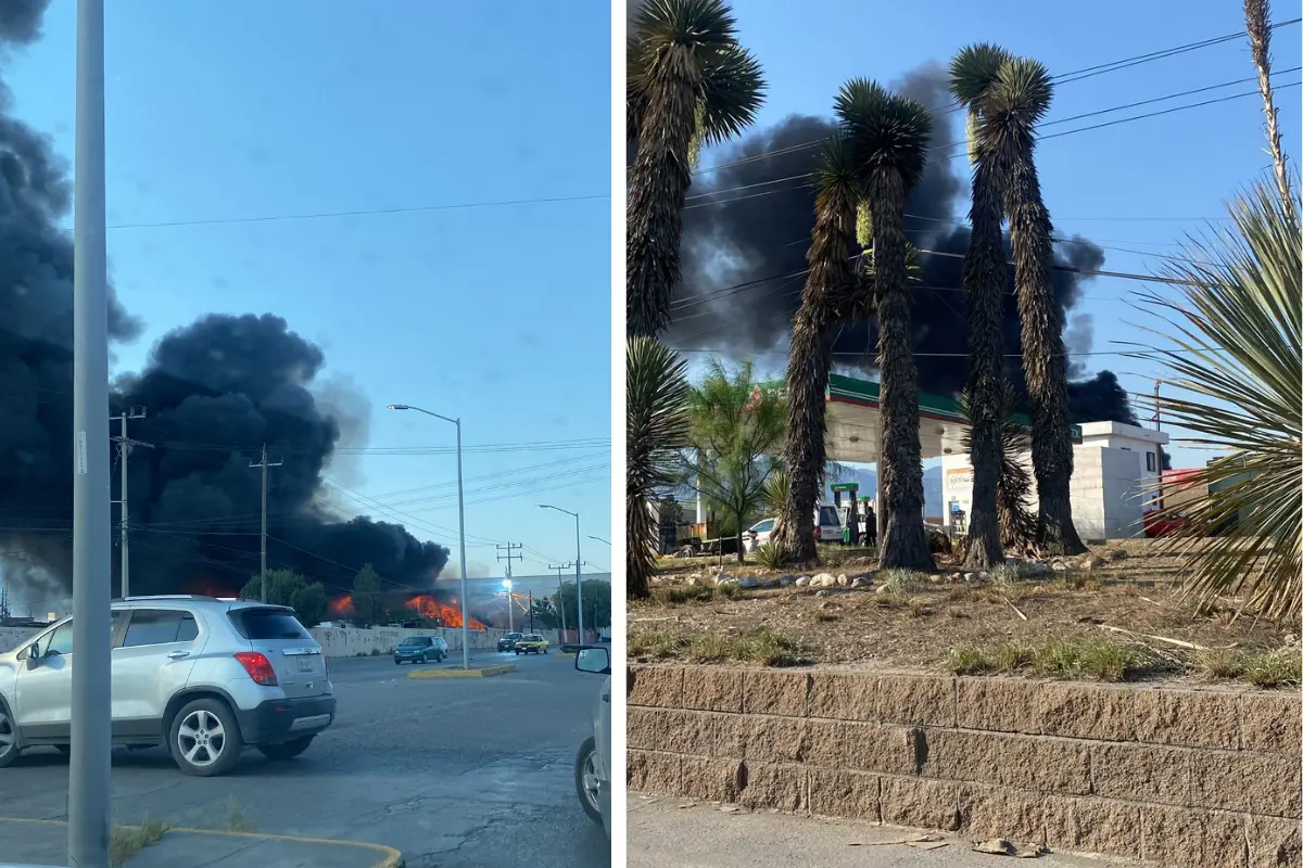 Incendio de recicladora en Vito Alessio Robles./ POSTA COAHUILA