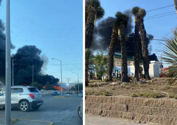 VIDEO | Incendio en recicladora moviliza cuerpos de emergencia en Saltillo