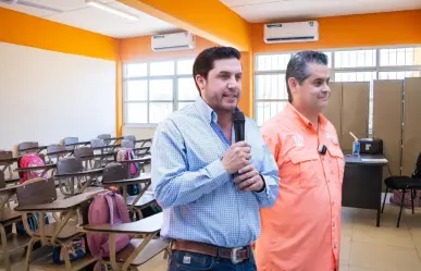 Raúl Cantú entrega aulas y anuncia más escuelas en Salinas Victoria