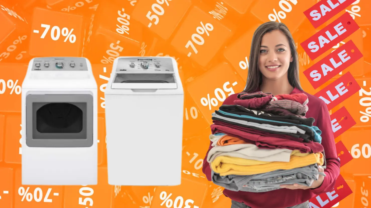 The Home Depot tiene un combo de lavadora y secadora con 7 mil pesos de descuento. Foto: Canva | The Home Depot.