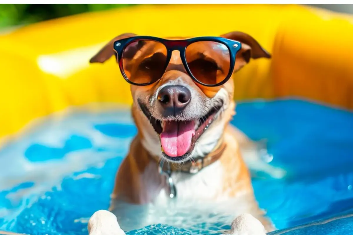 mascota refrescandose