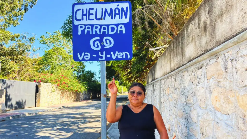 Vecinos de Cheumán fabrican paraderos Va y Ven con materiales reciclados