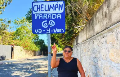 Vecinos de Cheumán fabrican paraderos Va y Ven con materiales reciclados
