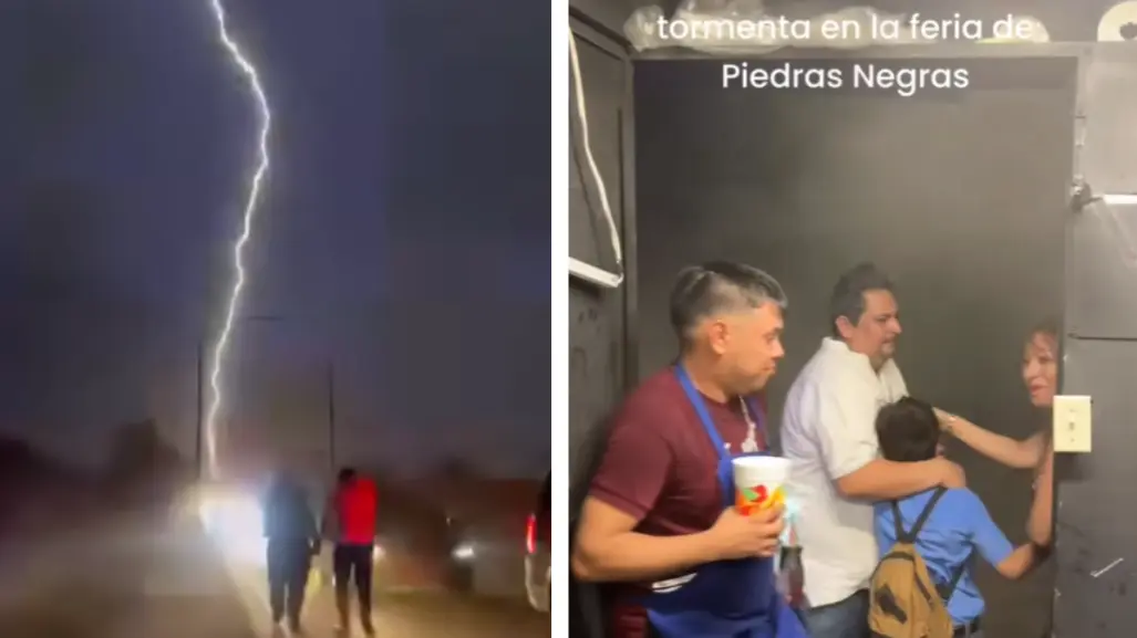 VIDEO | Azota tormenta eléctrica en Piedras Negras y suspende la Feria del Norte