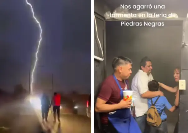 VIDEO | Azota tormenta eléctrica en Piedras Negras y suspende la Feria del Norte