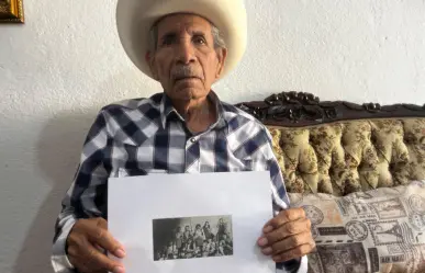 Él es Porfirio, duranguense que fue extra en la primer película filmada en Durango, Pluma Blanca