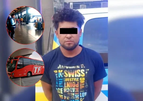 Detienen a presunto agresor con orden de aprehensión en la central de autobuses