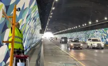 Así se pintó el mural en el túnel de la Loma Larga