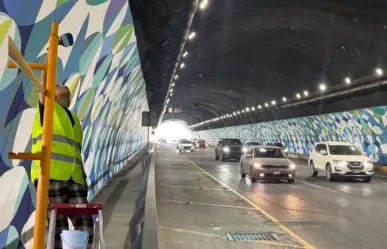 Así se pintó el mural en el túnel de la Loma Larga