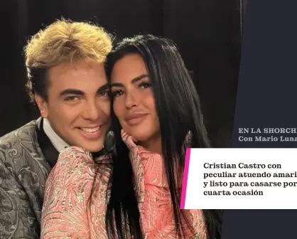 Cristian Castro con peculiar atuendo amarillo y listo para casarse por cuarta ocasión