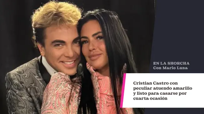 Cristian Castro con peculiar atuendo amarillo y listo para casarse por cuarta ocasión