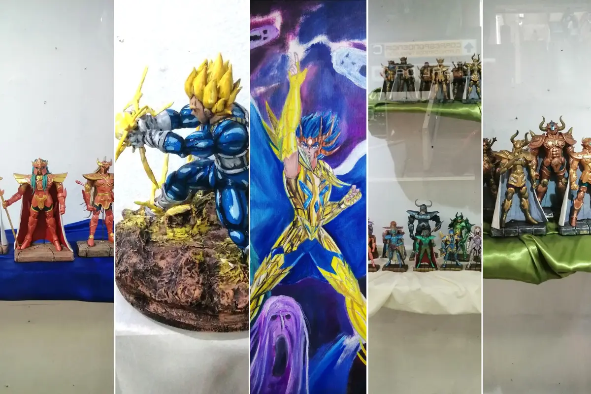 Exposición de Dragon Ball y Los Caballeros del Zodiaco en el Metro de CDMX. Foto: FB (Rafa Meza) | Canva