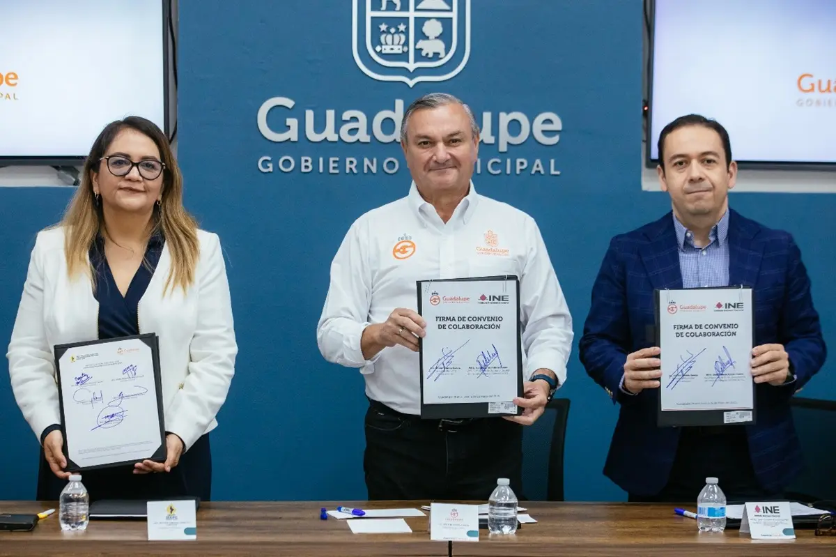 El municipio de Guadalupe, Nuevo León, reafirmó su compromiso con el desarrollo democrático del país al ofrecer su total respaldo a las autoridades electorales para los próximos comicios del 1 de junio. Foto: Gobierno de Guadalupe