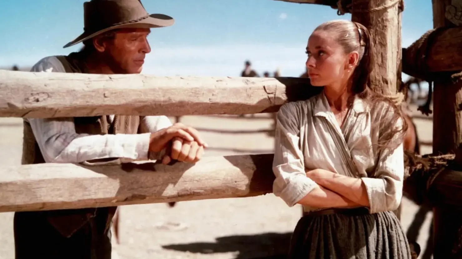 Audrey Hepburn y Burt Lancaster en Durango, 1959.