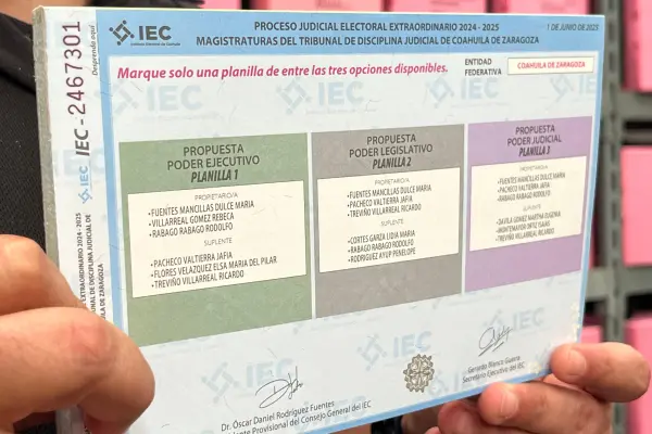 Elección judicial en Coahuila: Así son las boletas para este 1 de junio