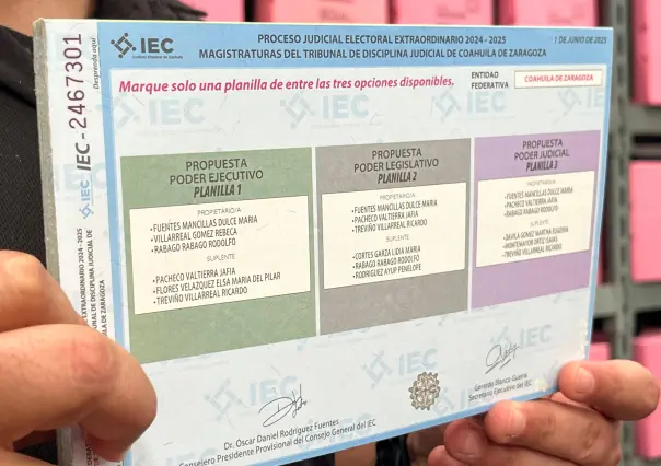 Elección judicial en Coahuila: Así son las boletas para este 1 de junio