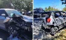 Caos vial por una carambola en la vía Mérida-Cancún