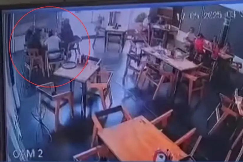 Cámara de seguridad al interior del restaurante La Cocktelera de Ciudad Victoria. Foto: Victoria Jiménez