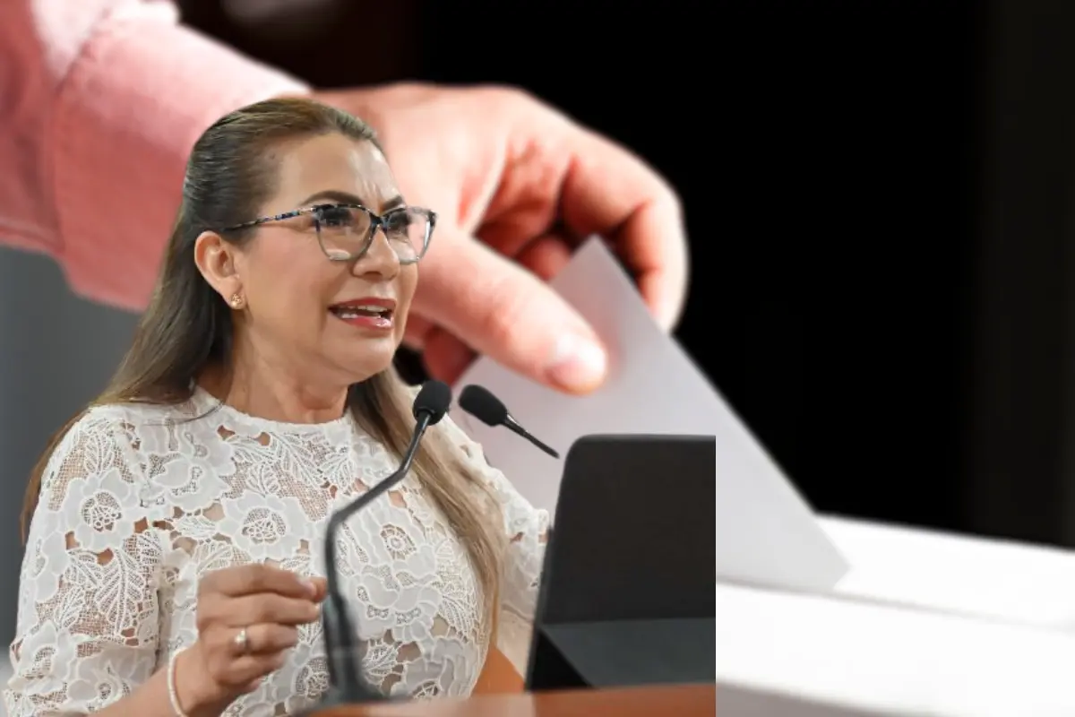 La Diputada del PAN, Guadalupe Saldaña Cisneros, fustigó a la reforma judicial y la elección del próximo domingo 1 de junio. Fotos: Congreso del Estado | Canva.
