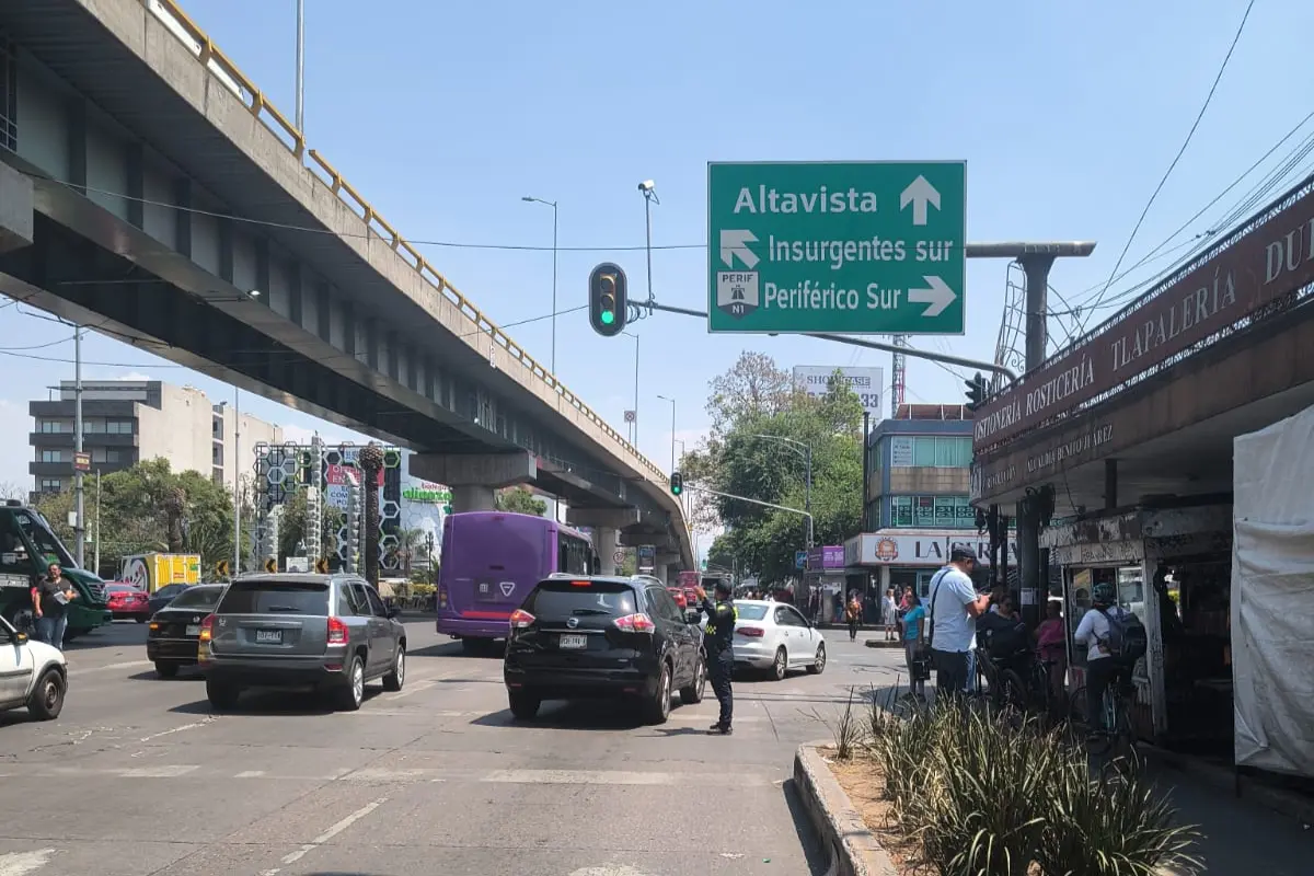 Vialidades de CDMX congestionadas por una marcha. Foto: X (@UCS_GCDMX)