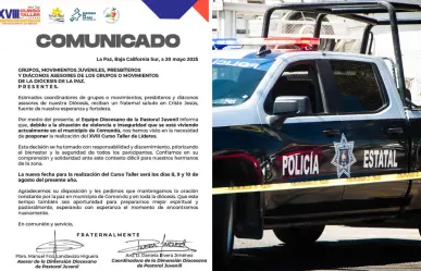 Violencia en Comondú obliga a posponer taller juvenil diocesano