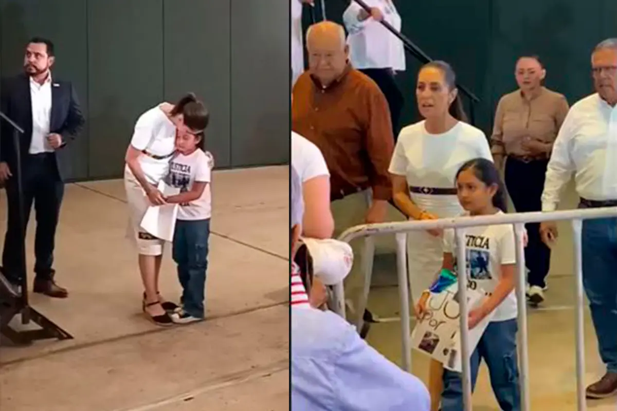 La hija de uno de los detenidos tuvo acercamiento con Claudia Sheinbaum en la pasada gira de trabajo de la presidenta. Fotos: Rocío Casas.