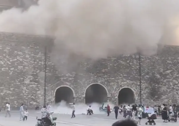 VIDEO | Colapsa Torre del Tambor Ming Zhongdu en China