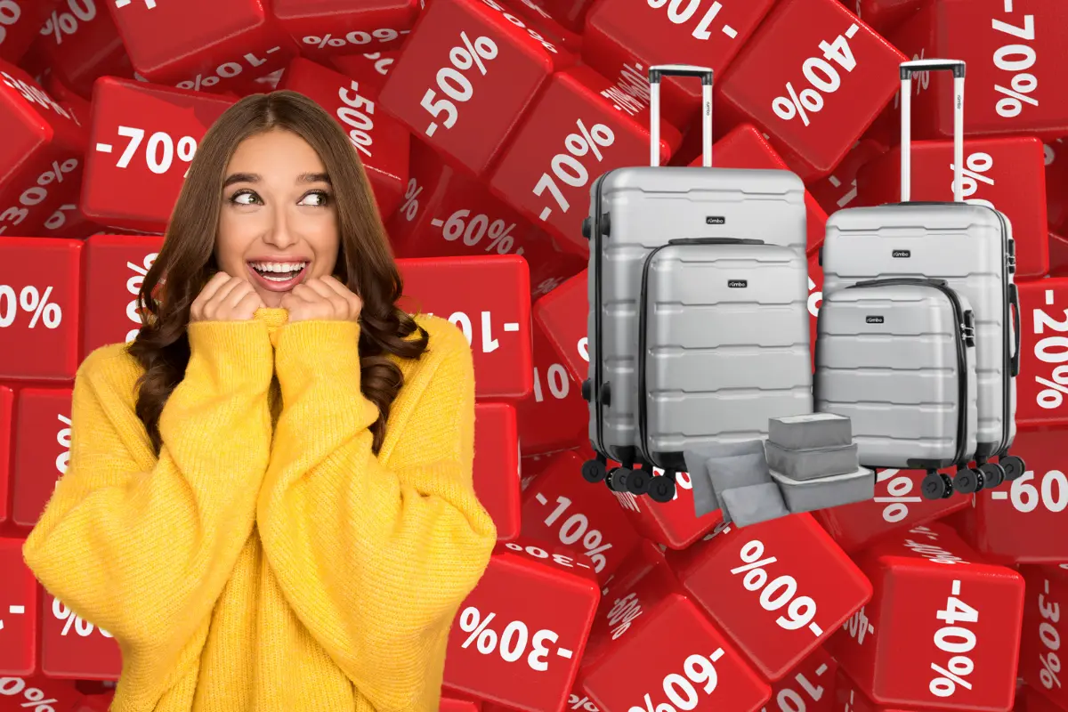 El juego de maletas que oferta Amazon incluye un juego de bolsas de viaje. Foto: Canva | Amazon
