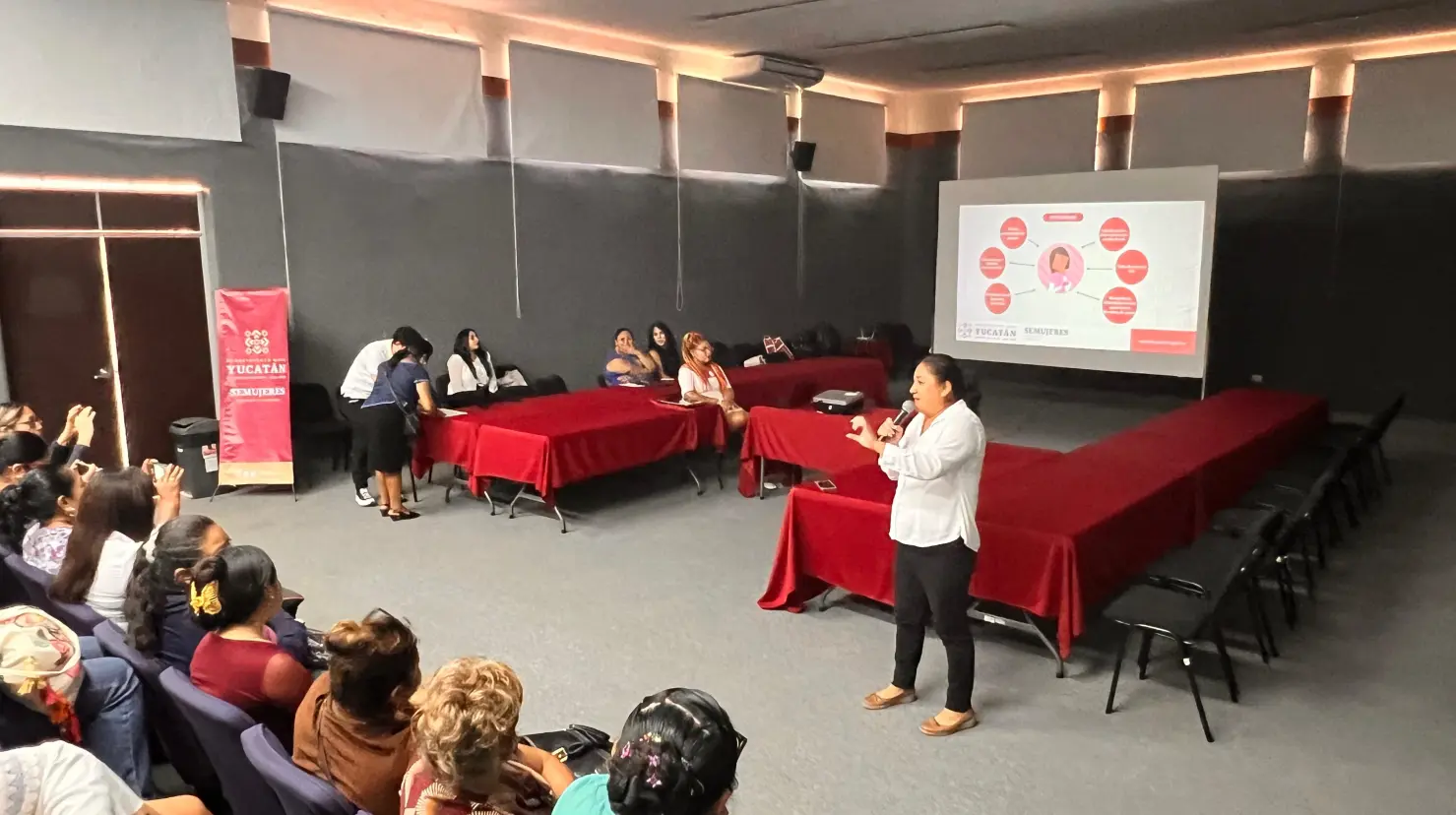 Semujeres inició la capactación de cien promotoras de las cuales 41 de ellas son mujeres maya hablantes. Todas son líderes reconocidas en sus comunidades, conocedoras de su entorno, y tendrán un papel de orientación sobre los derechos de la Mujer..- Fuente Gobierno del Estado