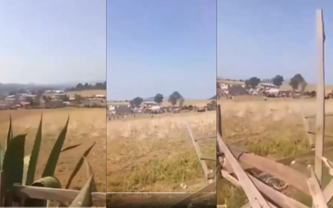 Autoridades estatales y federales fueron agredidas durante un operativo contra la tala ilegal en Ocuilan; una camioneta oficial fue incendiada. Foto: Captura de redes sociales (Canva)